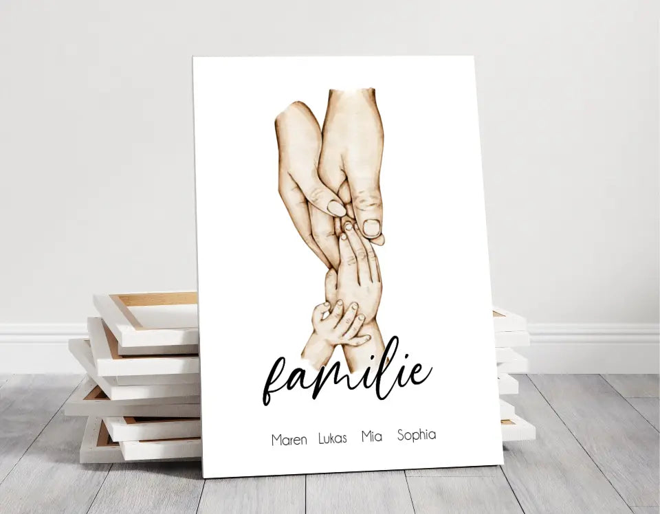 Familie mit 2-4 Kindern Poster