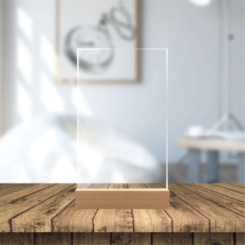 Sternenkarte - Wo alles begann - Acrylschild mit Holzstandfuß