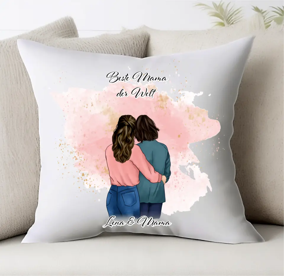 1-3 Töchter & Mama Kissen Geschenk