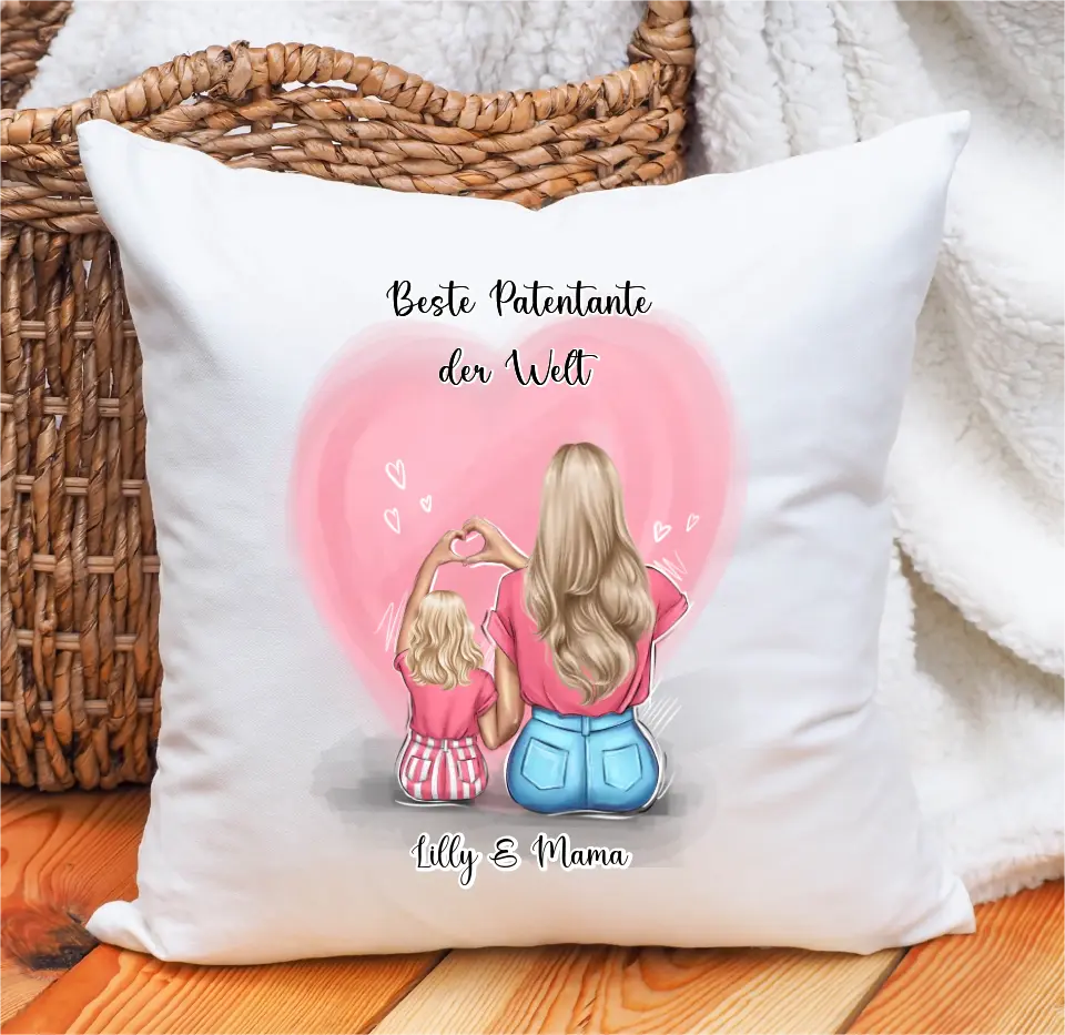 Patentante/Patenonkel Personalisierte Kissen Baby Kind