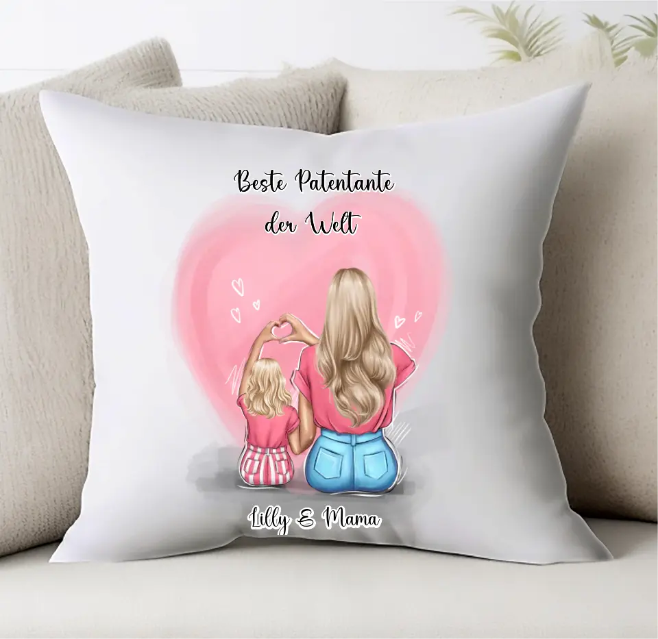 Patentante/Patenonkel Personalisierte Kissen Baby Kind