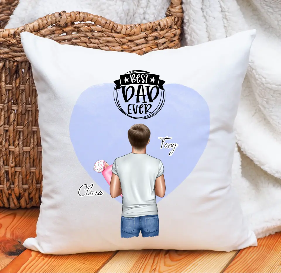 Papa mit Baby Kissen