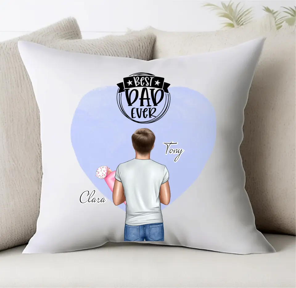 Papa mit Baby Kissen