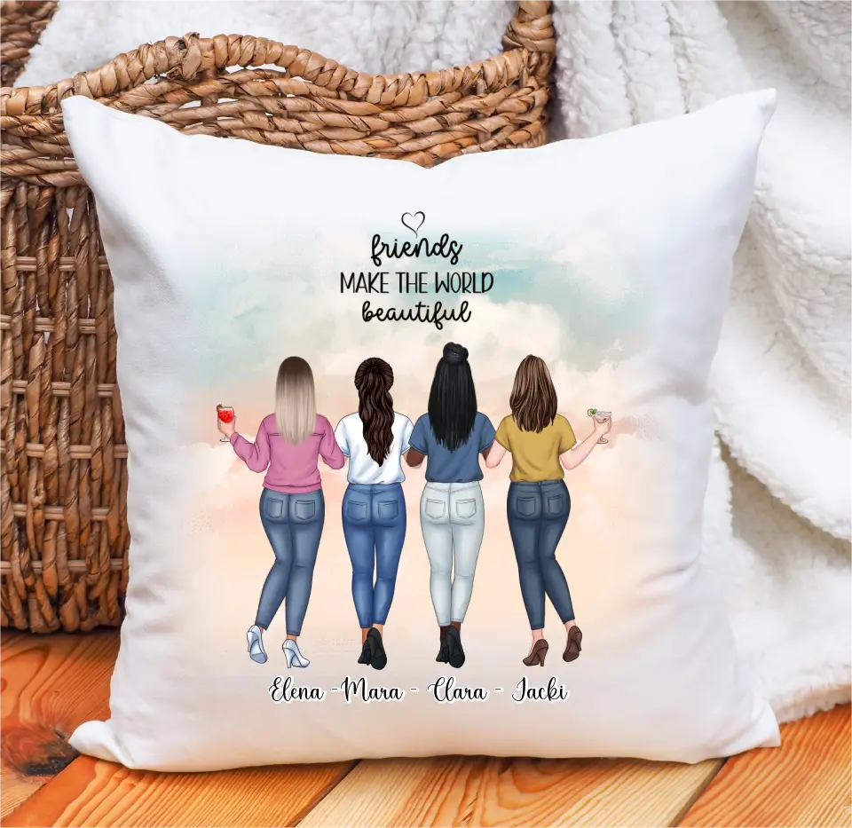 2-4 Freundinnen Personalisiertes Kissen