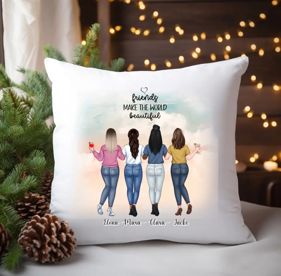 2-4 Freundinnen Personalisiertes Kissen