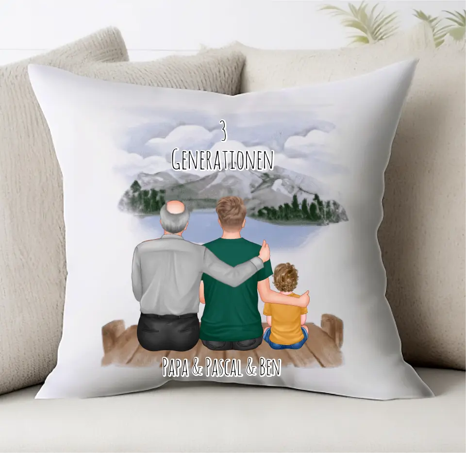 Opa, Sohn & Enkel Kissen Personalisiert