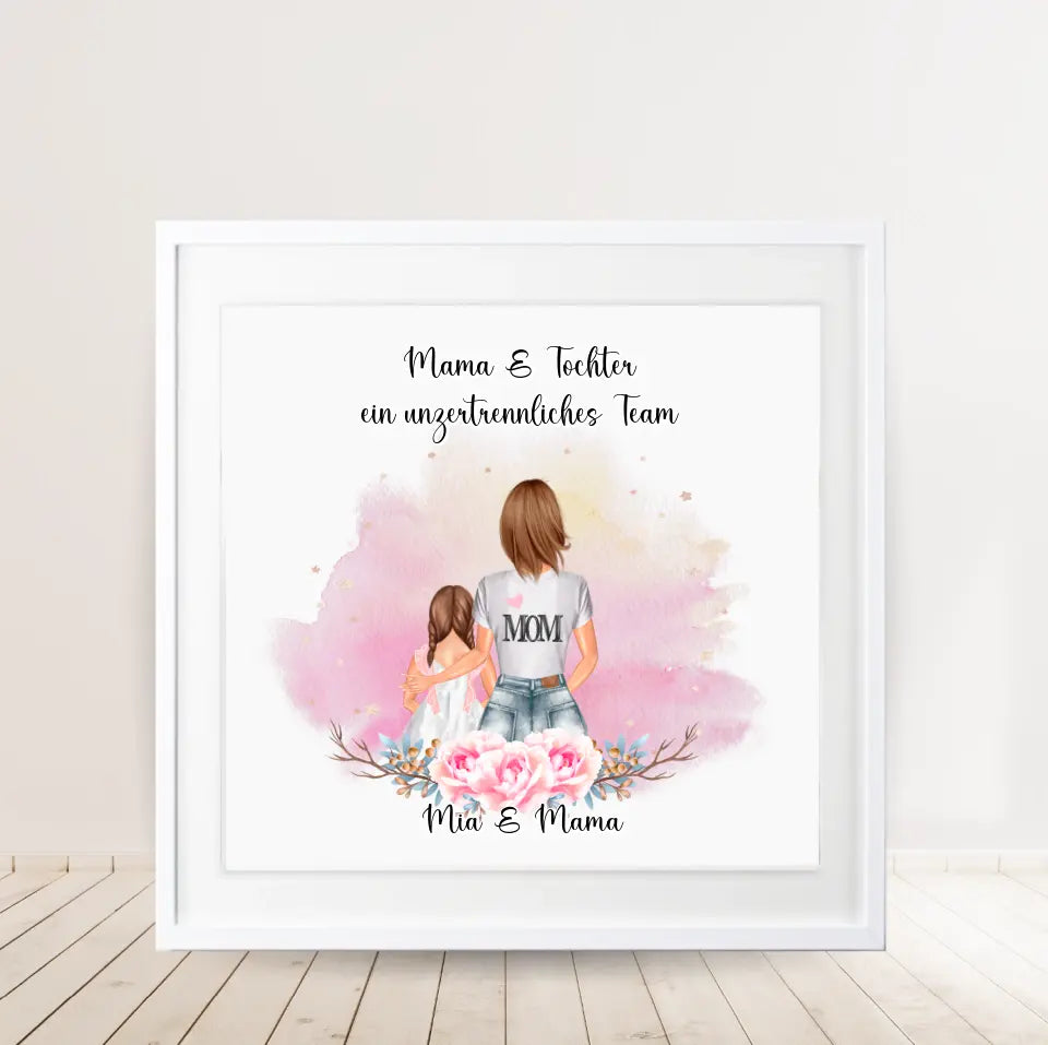 Mama & Kinder Poster Personalisiert