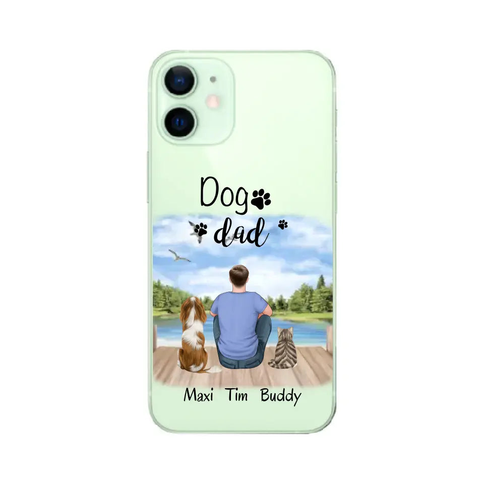 Herrchen/Frauchen mit 2 Haustieren (Hund/Katze)Handyhülle