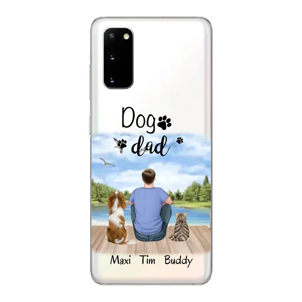 Herrchen/Frauchen mit 2 Haustieren (Hund/Katze)Handyhülle