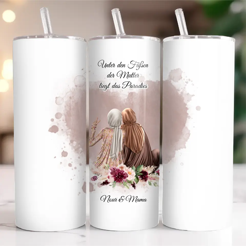 Muslim Mama & 1-3 Töchter Tasse / Thermobecher