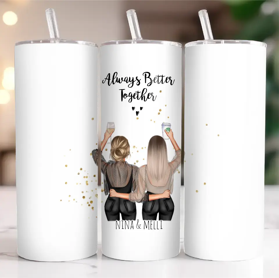 Personalisierte 2-3 Freundinnen Tasse / Thermobecher
