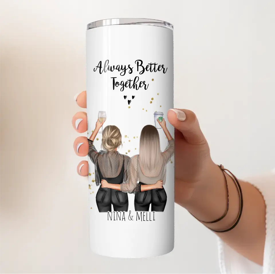 Personalisierte 2-3 Freundinnen Tasse / Thermobecher