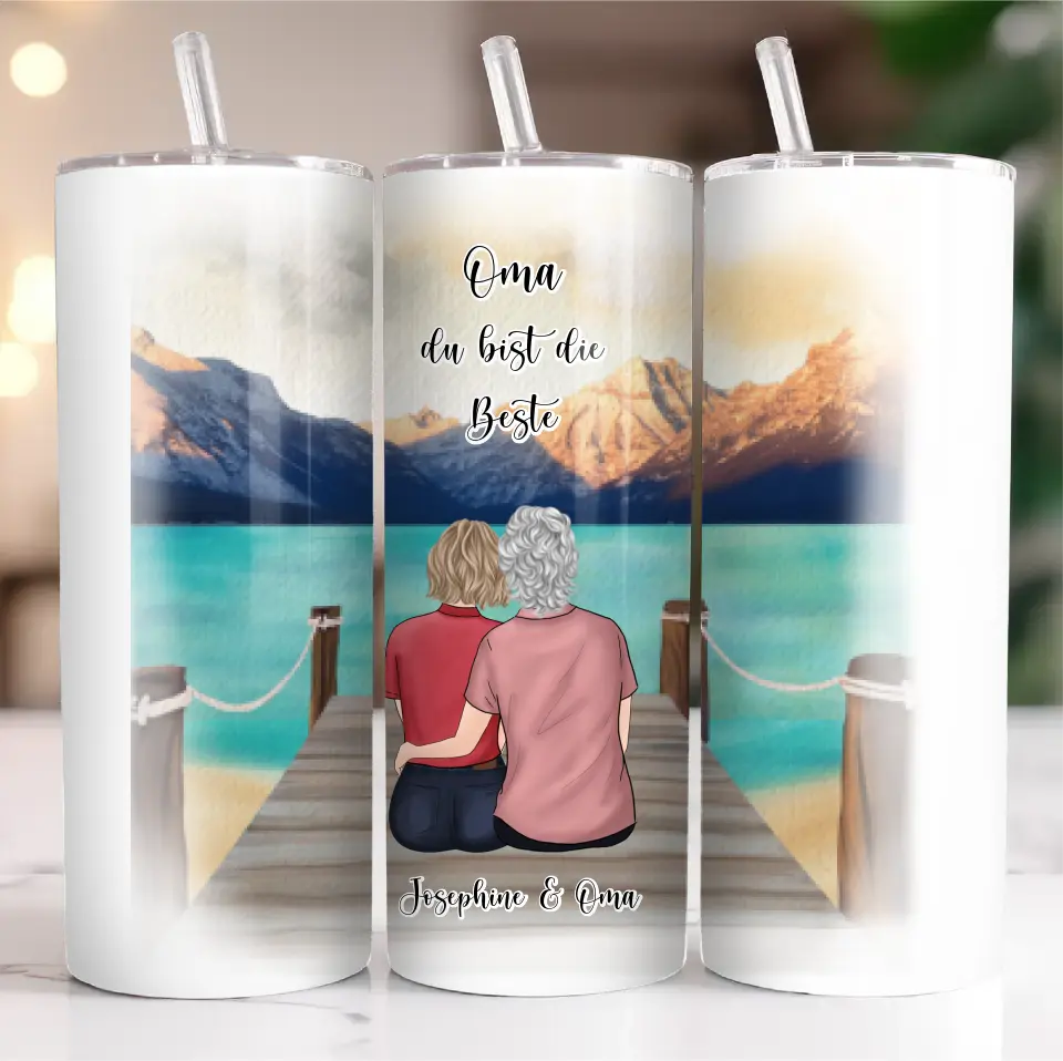 Oma & Enkelin Tasse / Thermobecher Personalisiert