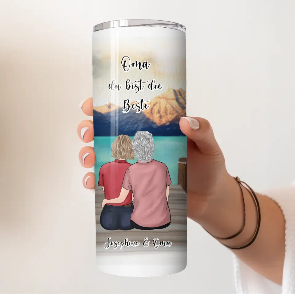 Oma & Enkelin Tasse / Thermobecher Personalisiert