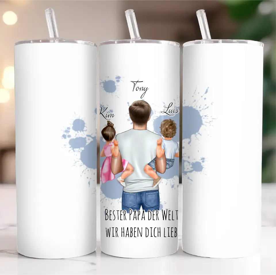Papa & Tochter/Sohn Tasse / Thermobecher