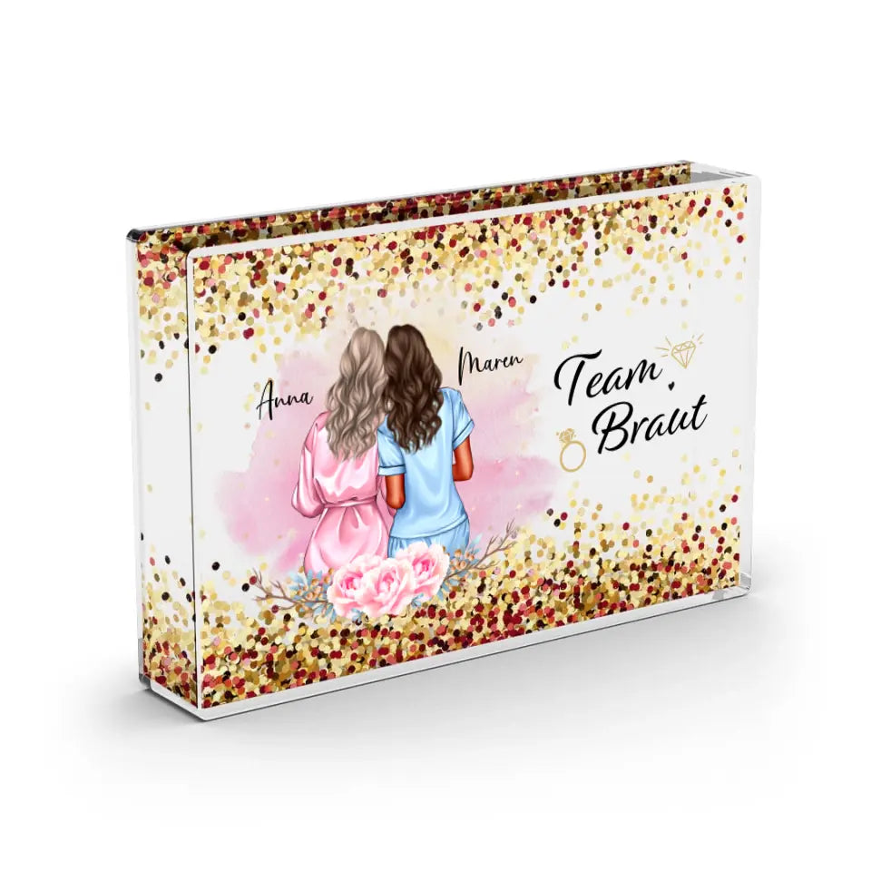 Bride to be - Schneekugel GoldRose Pailletten