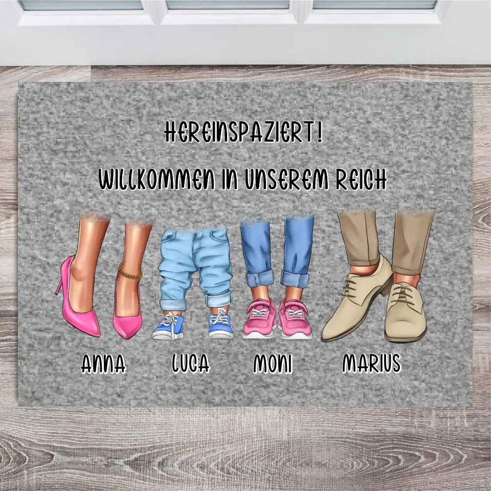 Personalisierte Fußmatte 2-5 Personen