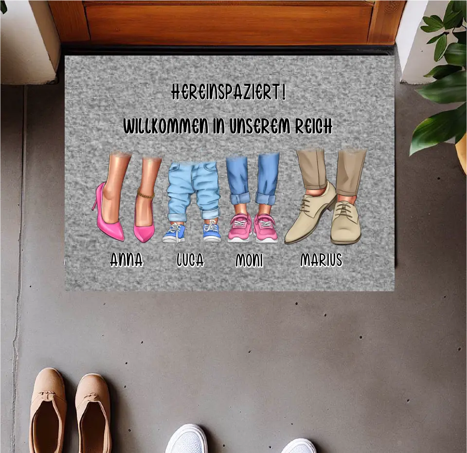 Personalisierte Fußmatte 2-5 Personen