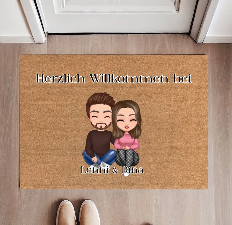 Personalisierte Fußmatte Pärchen