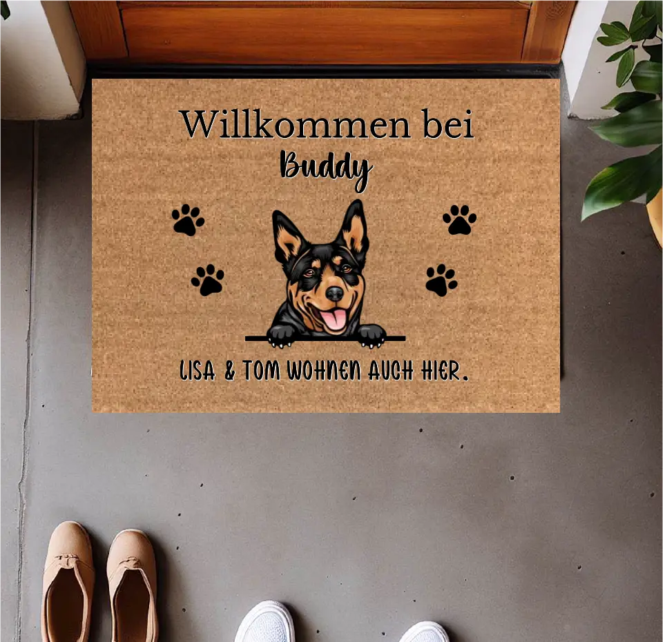 Personalisierte Fußmatte 1-5 Hunde & Katzen