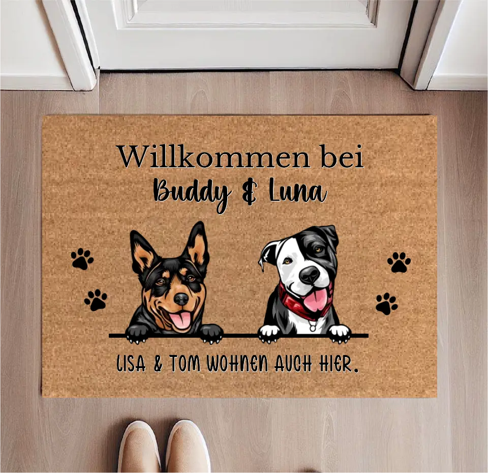 Personalisierte Fußmatte 1-5 Hunde & Katzen