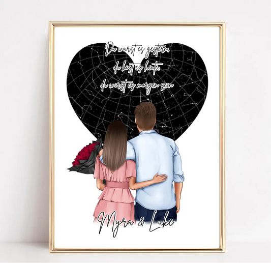 Paar mit Sternenkarte