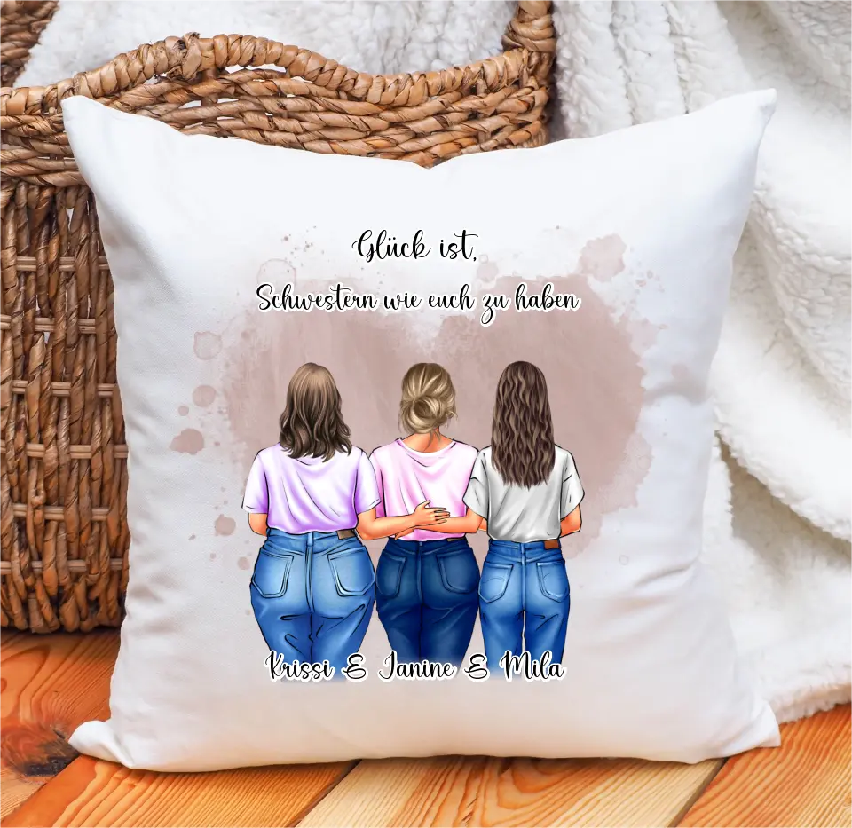 2-3 Freundinnen Personalisiertes Kissen