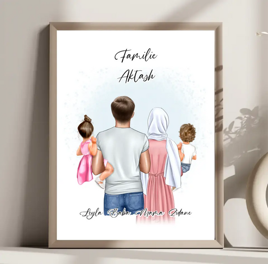 Familie mit 1-2 Kindern Poster