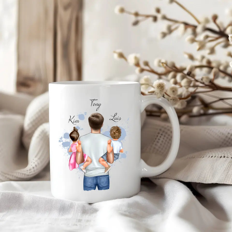 Papa & Tochter/Sohn Tasse / Thermobecher