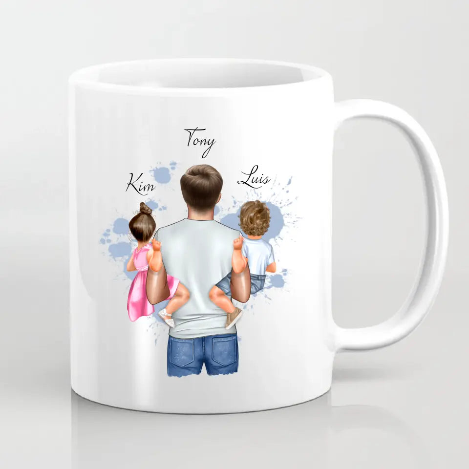 Papa & Tochter/Sohn Tasse / Thermobecher