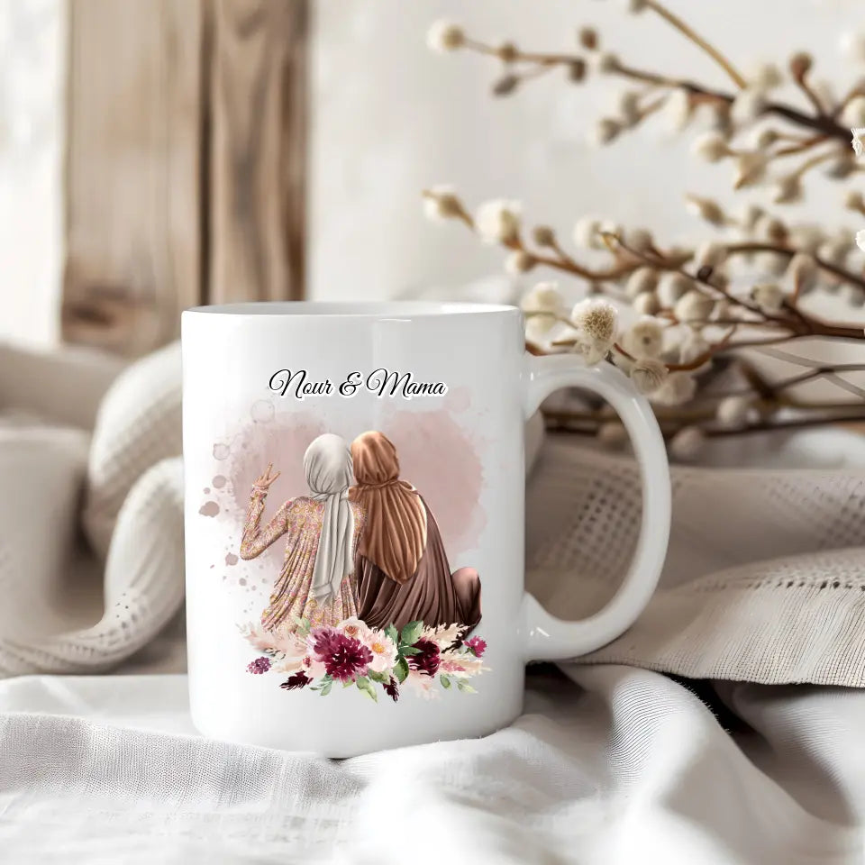 Muslim Mama & 1-3 Töchter Tasse / Thermobecher
