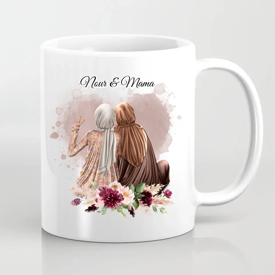 Muslim Mama & 1-3 Töchter Tasse / Thermobecher