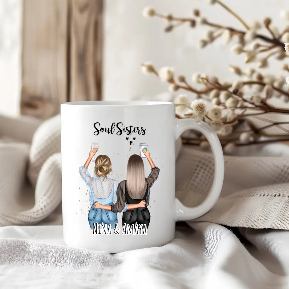Personalisierte 2-3 Freundinnen Tasse / Thermobecher