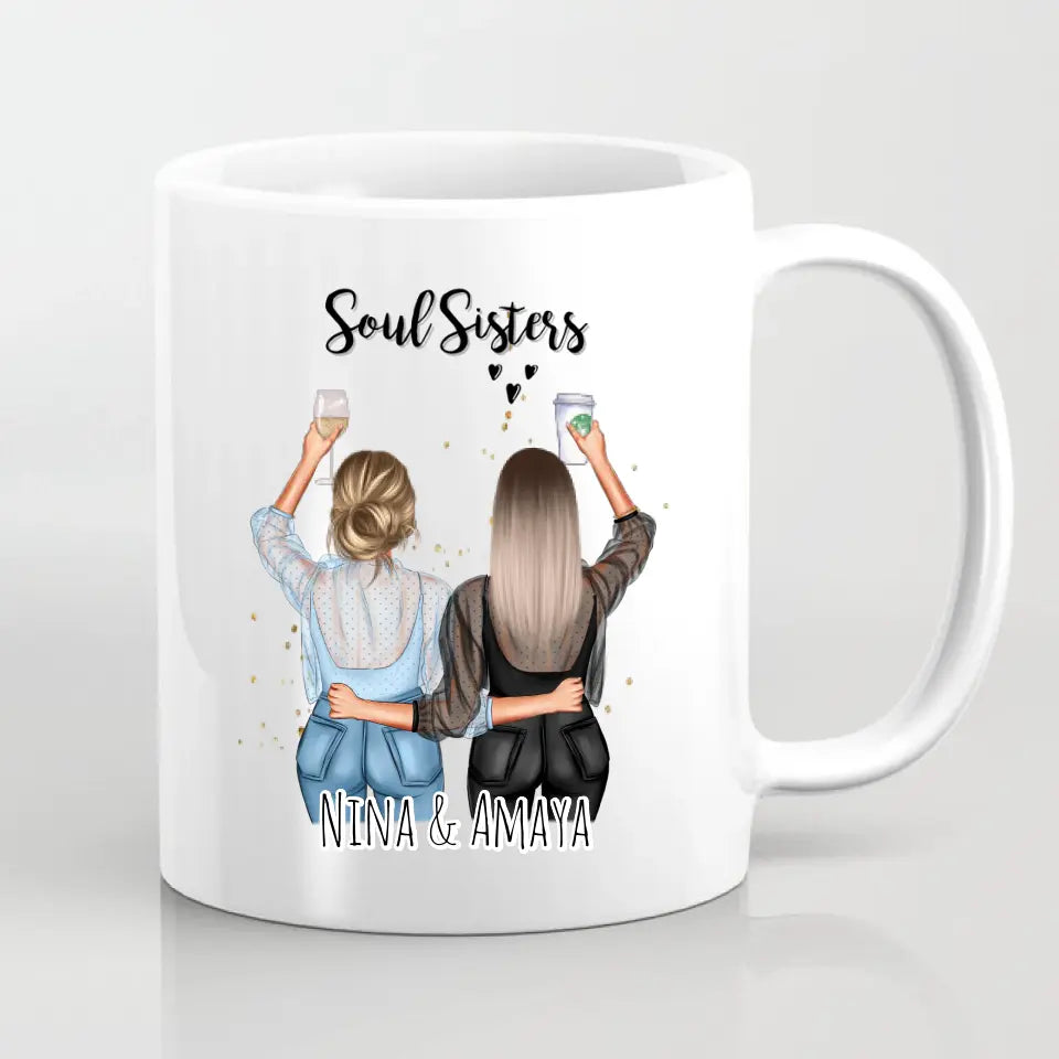 Personalisierte 2-3 Freundinnen Tasse / Thermobecher