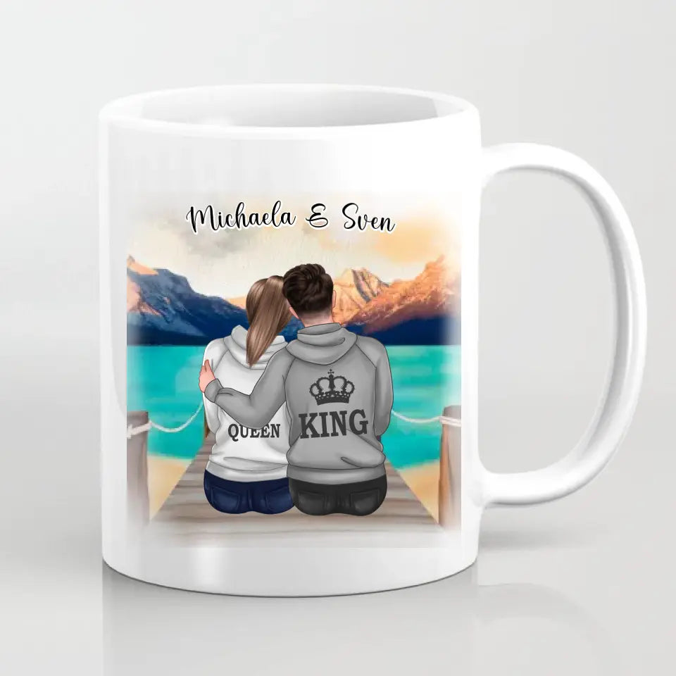 King & Queen Personalisierte Paar Tasse / Thermobecher
