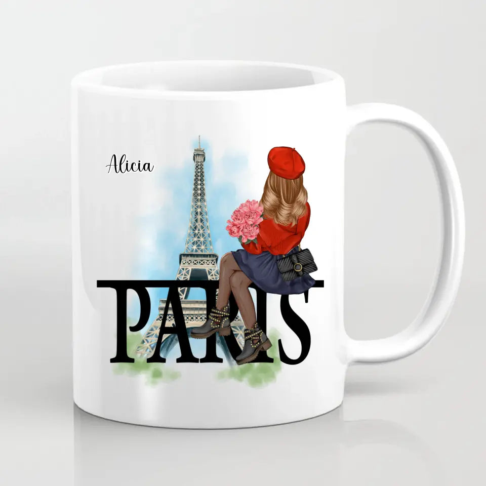 Stadt Liebe - Personalisierte Freundin Tasse / Thermobecher