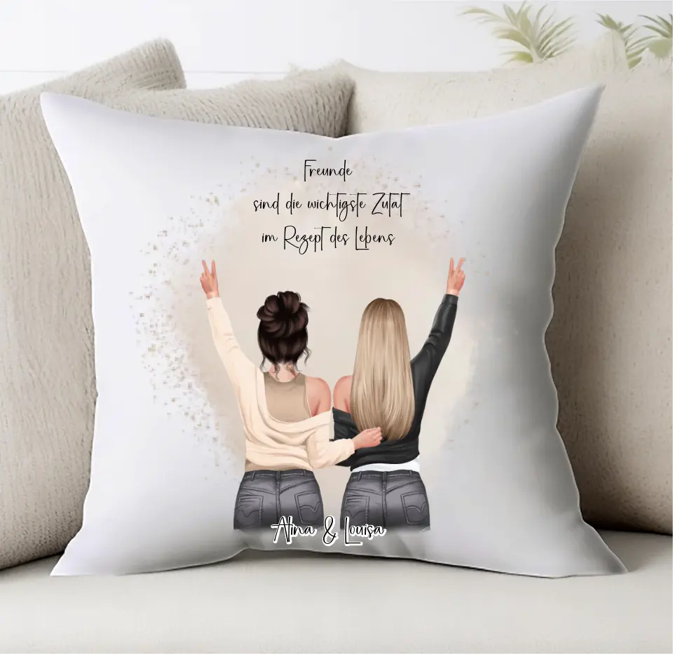 2-3 Freundinnen Personalisiertes Geschenk Kissen