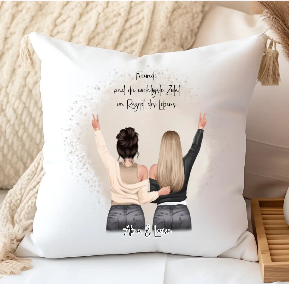 2-3 Freundinnen Personalisiertes Geschenk Kissen