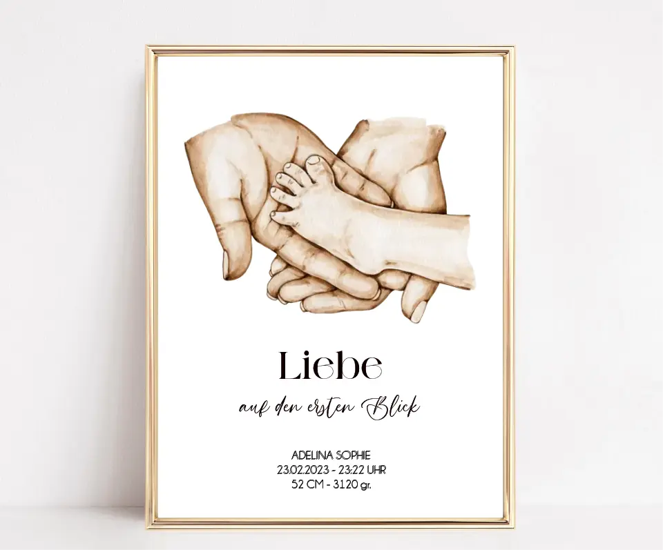 Neugeborenes mit Eltern - Poster