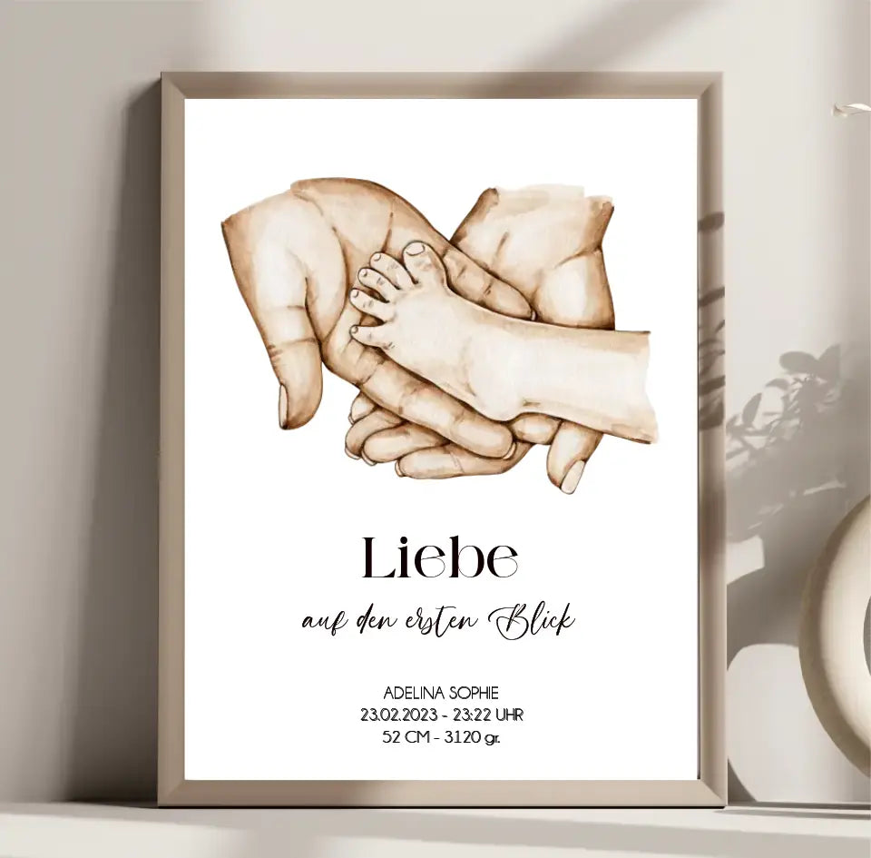 Neugeborenes mit Eltern - Poster