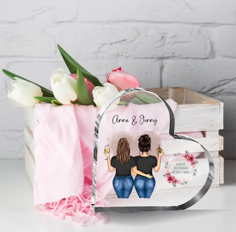 Curvy Freundin Herz Glasaufsteller