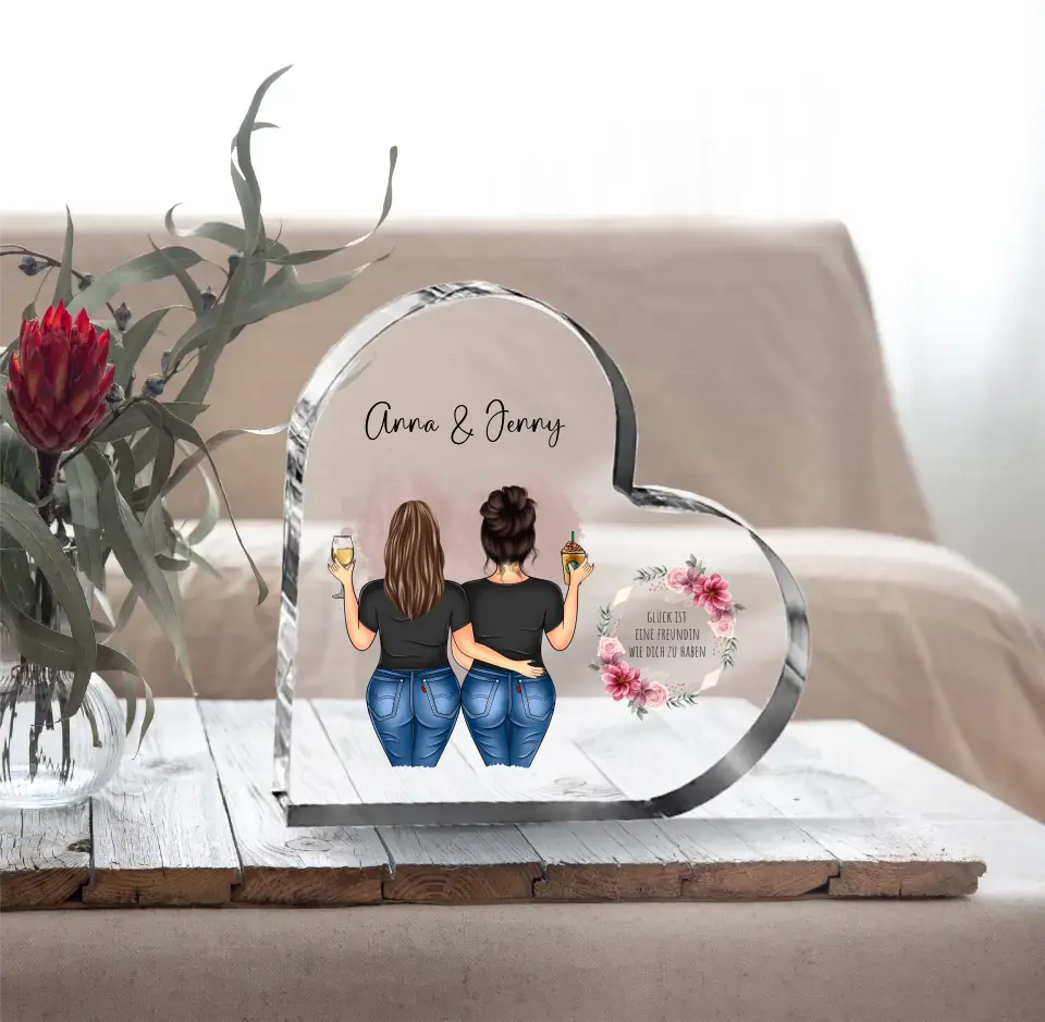 Curvy Freundin Herz Glasaufsteller