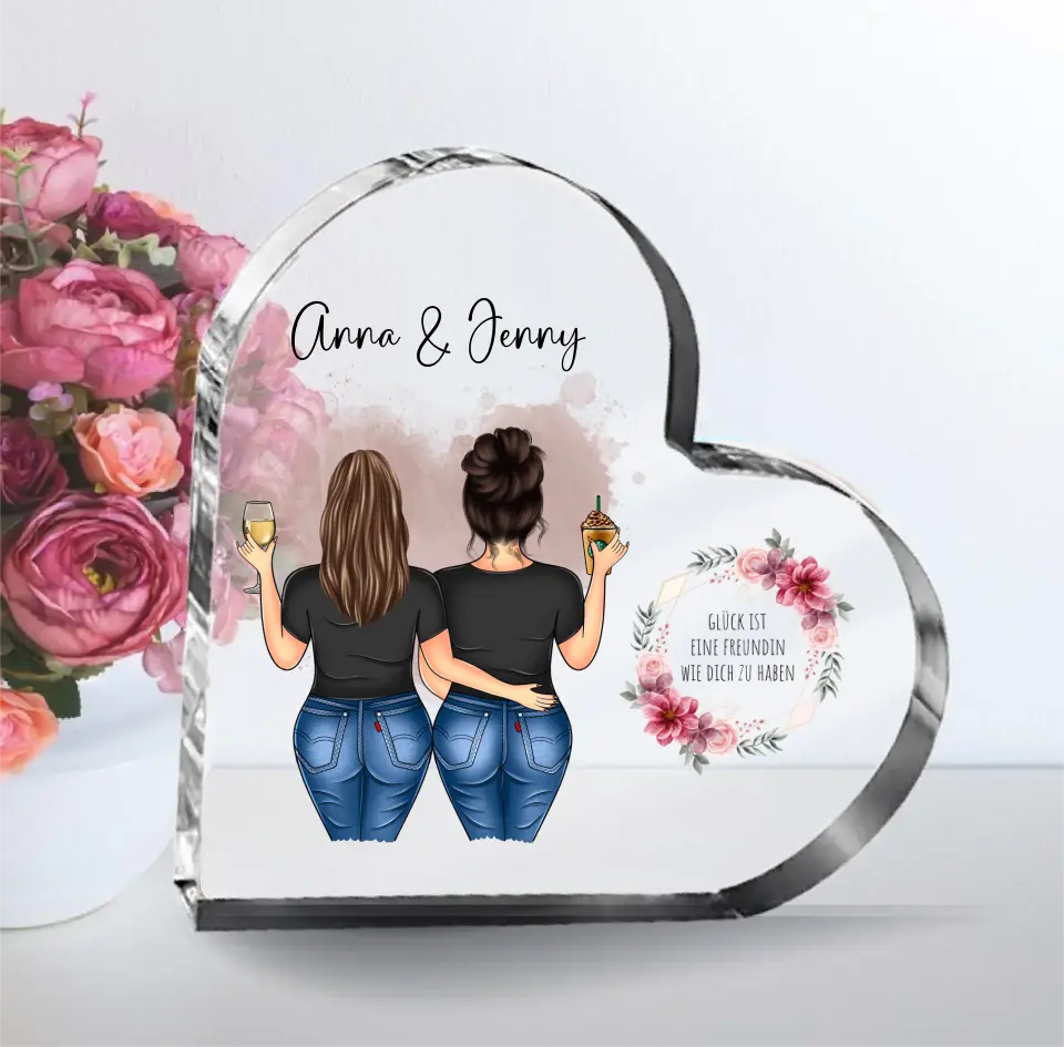 Curvy Freundin Herz Glasaufsteller