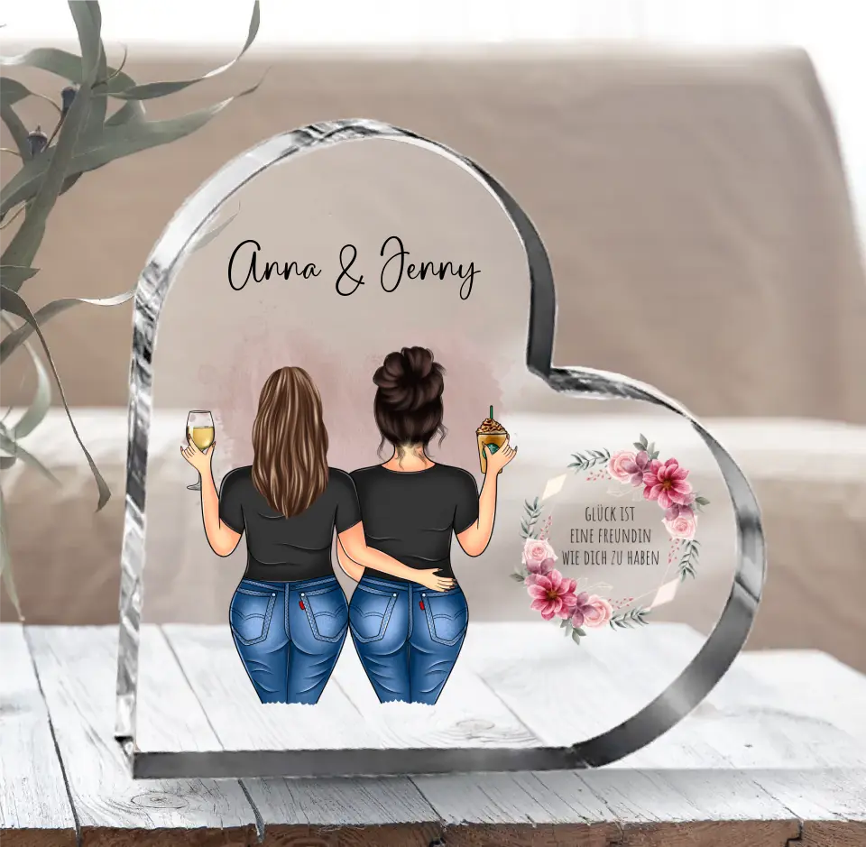 Curvy Freundin Herz Glasaufsteller