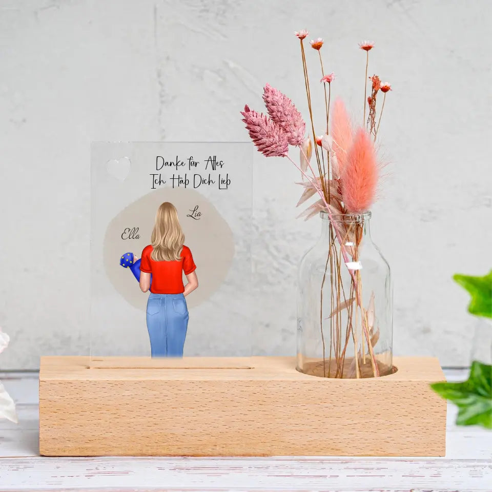 Acrylschild mit Vase Mama & Baby