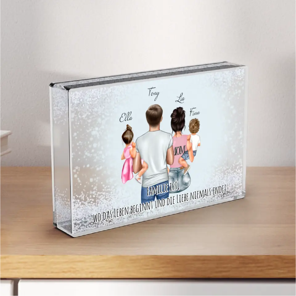 Mama Papa & Babys - Schneekugel