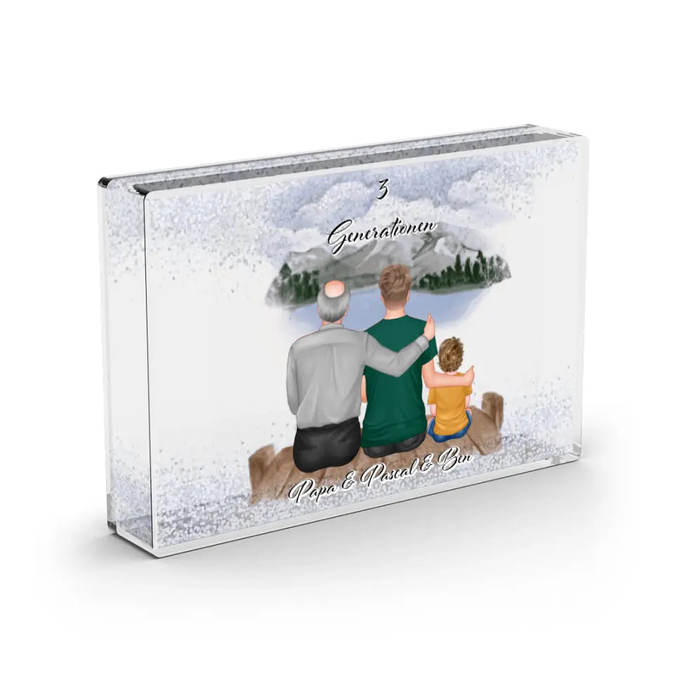 Opa, Papa und Enkel - Schneekugel