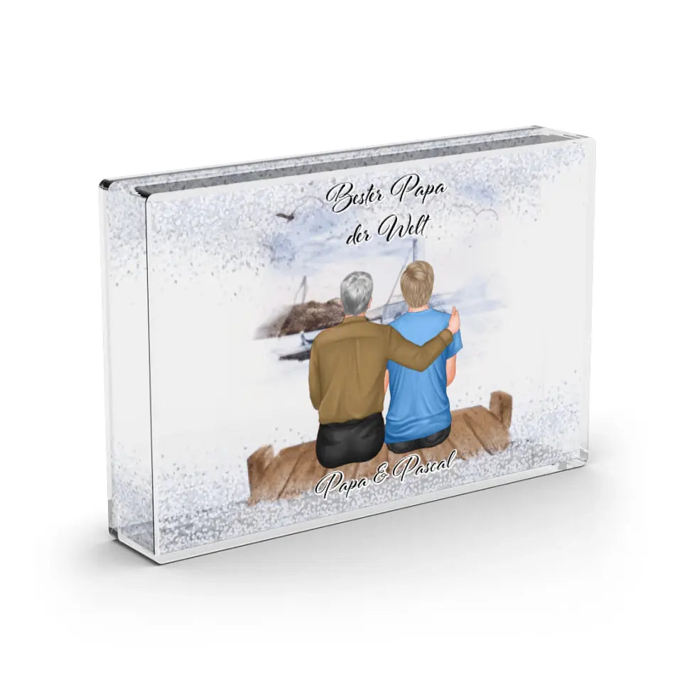 Papa und Sohn - Schneekugel