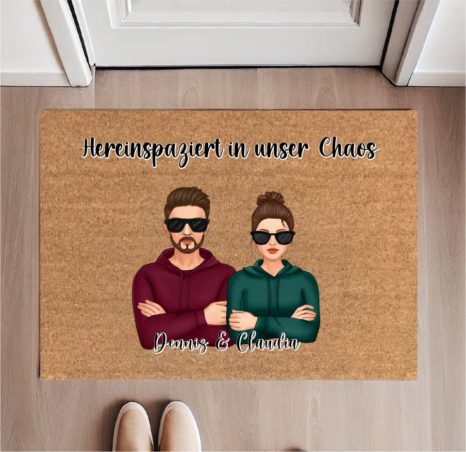 Personalisierte Fußmatte Junges Paar