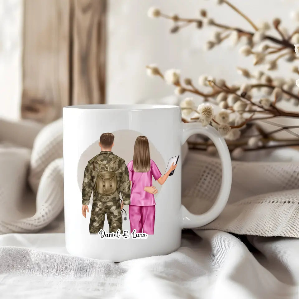 Soldat/in & Krankenschwester Tasse / Thermobecher